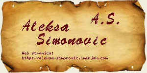 Aleksa Simonović vizit kartica